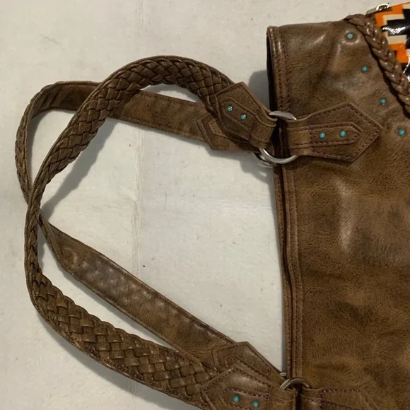 Catchfly Aztec Southwestern Print Satchel and Matching Zip Around Wallet - Picture 6 of 11